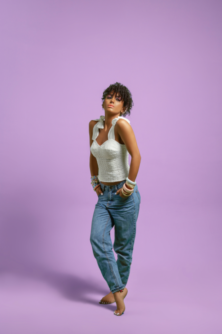 Top corsage with bow ties