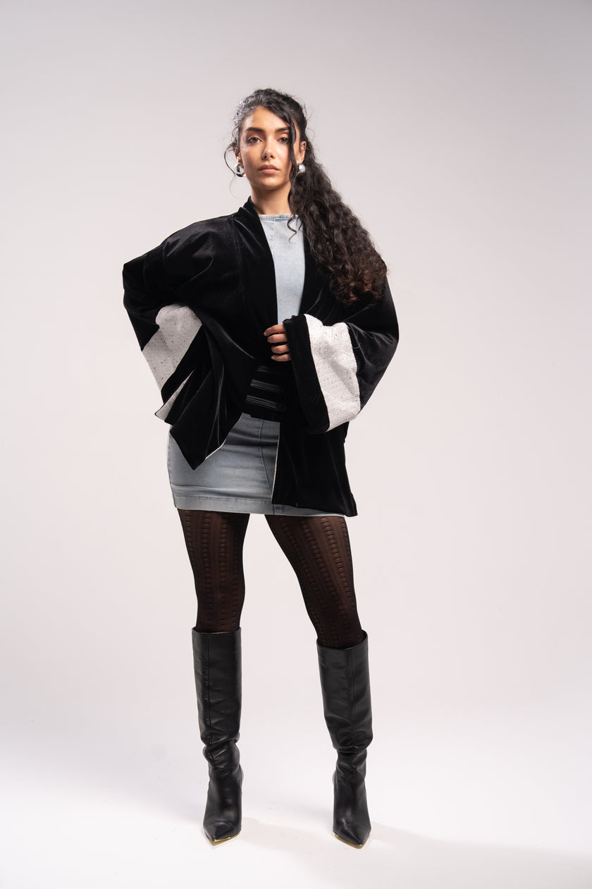 Onyx Short Kimono