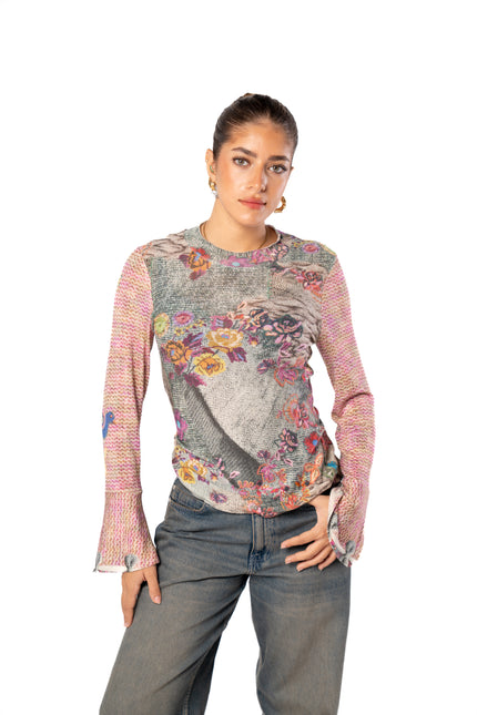 Echo Top Printed Long Sleeves