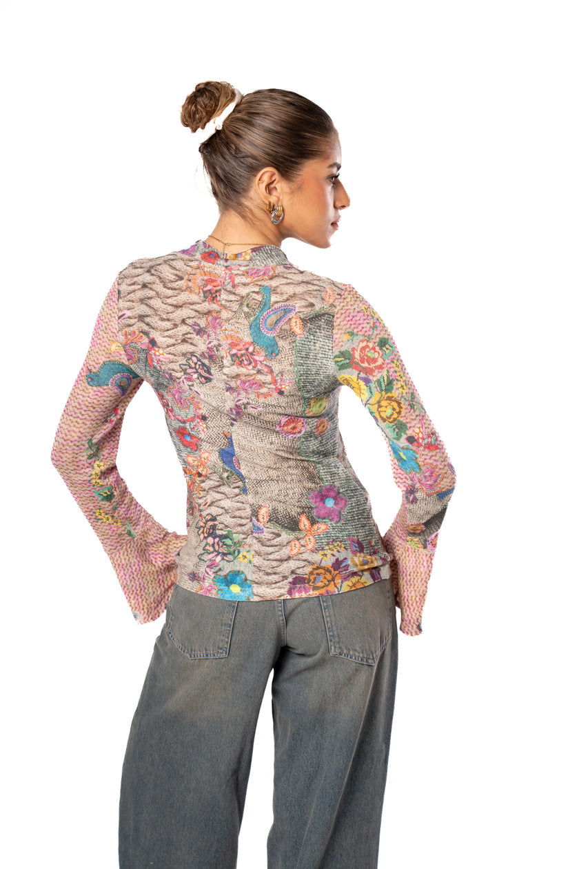Echo Top Printed Long Sleeves