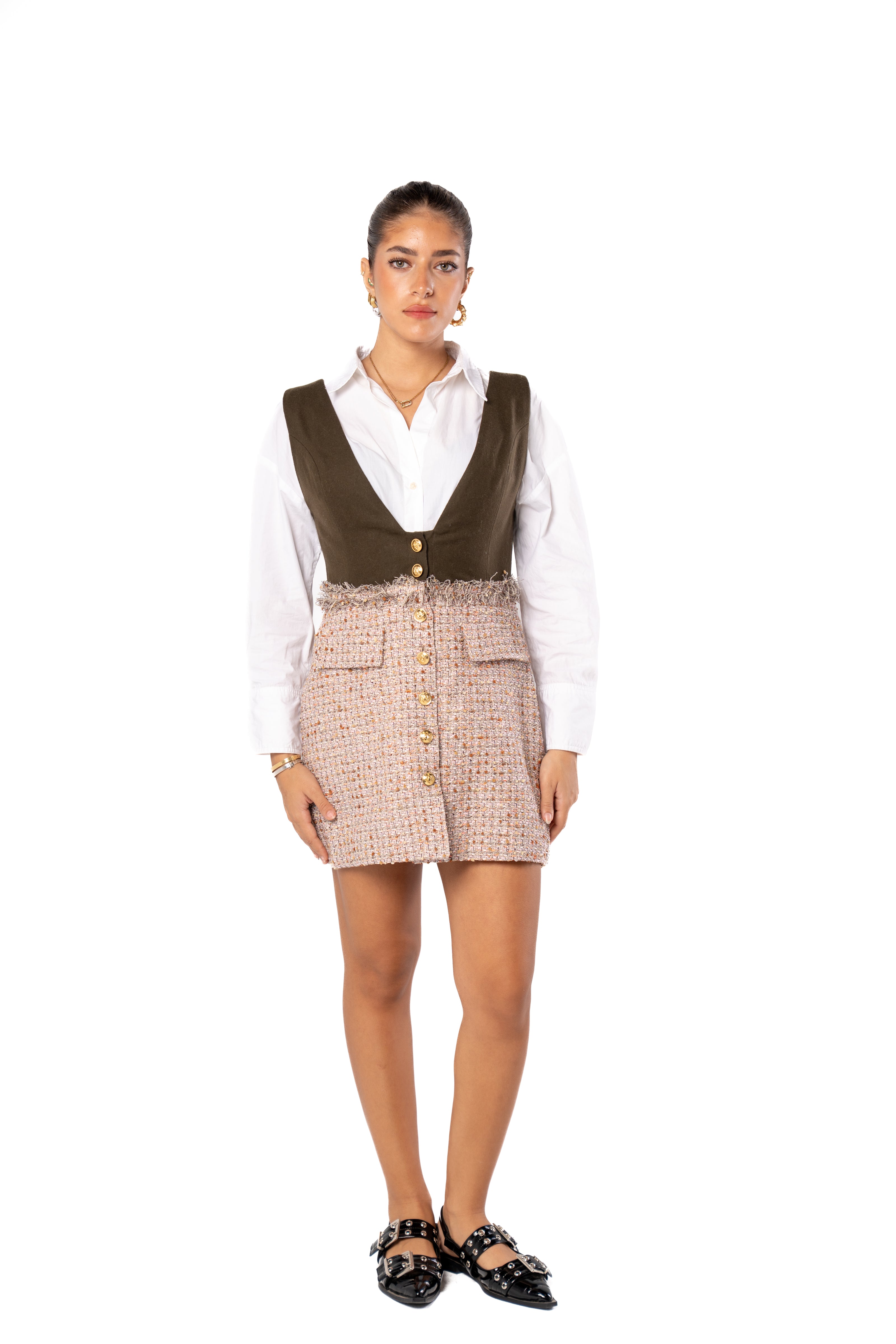 Ember Short Dress w/ Front Buttons