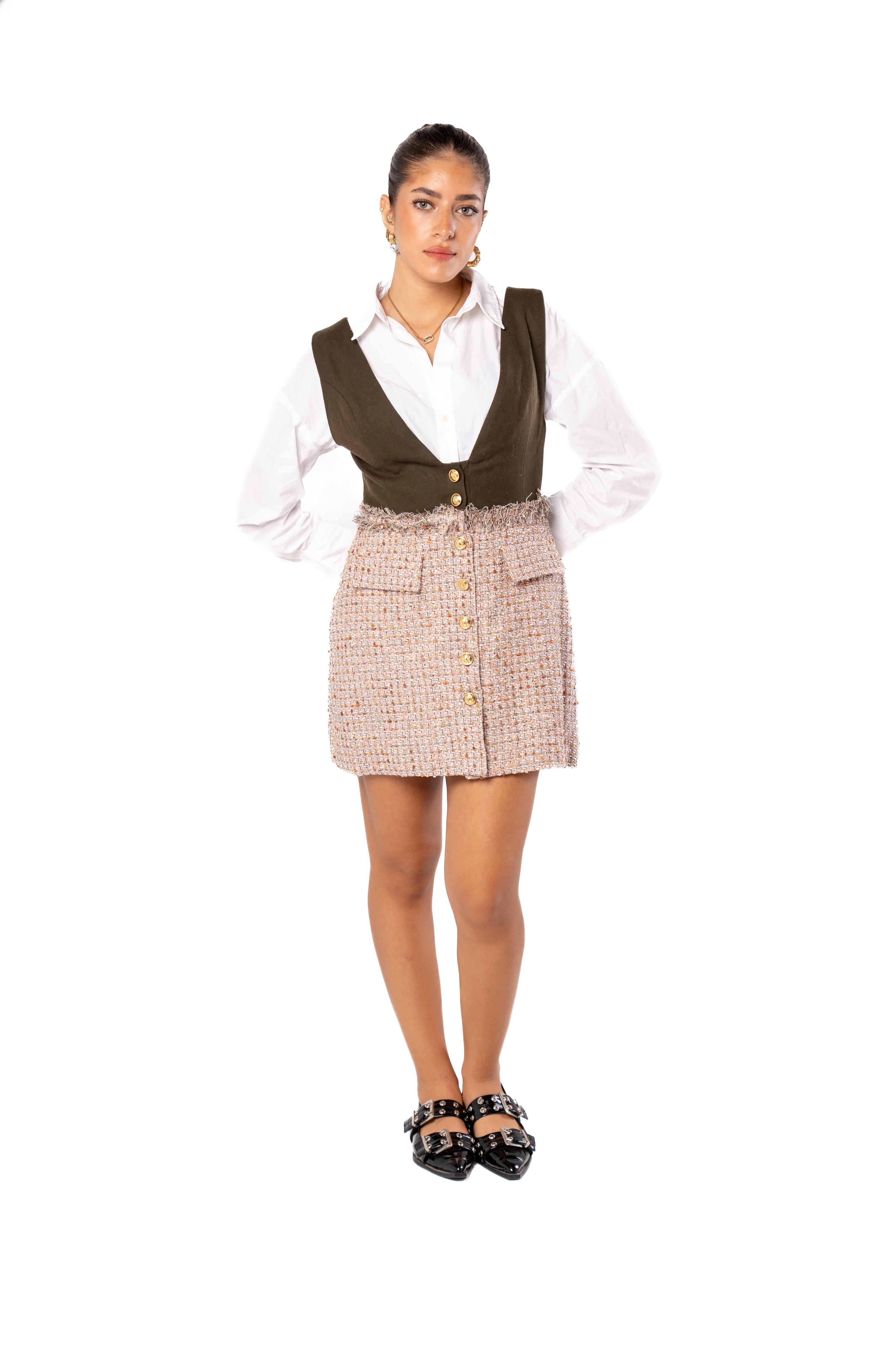 Ember Short Dress w/ Front Buttons