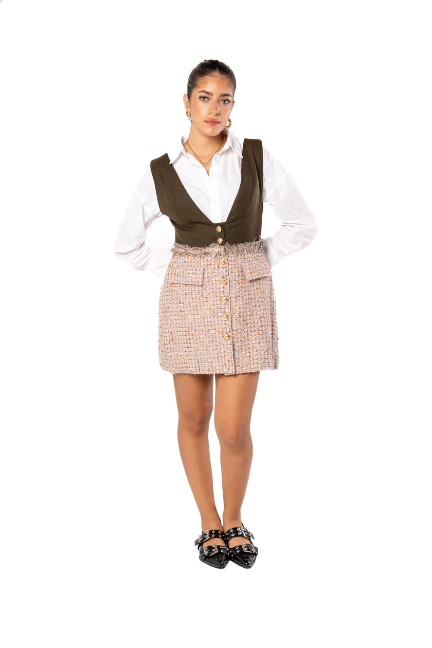 Ember Short Dress w/ Front Buttons