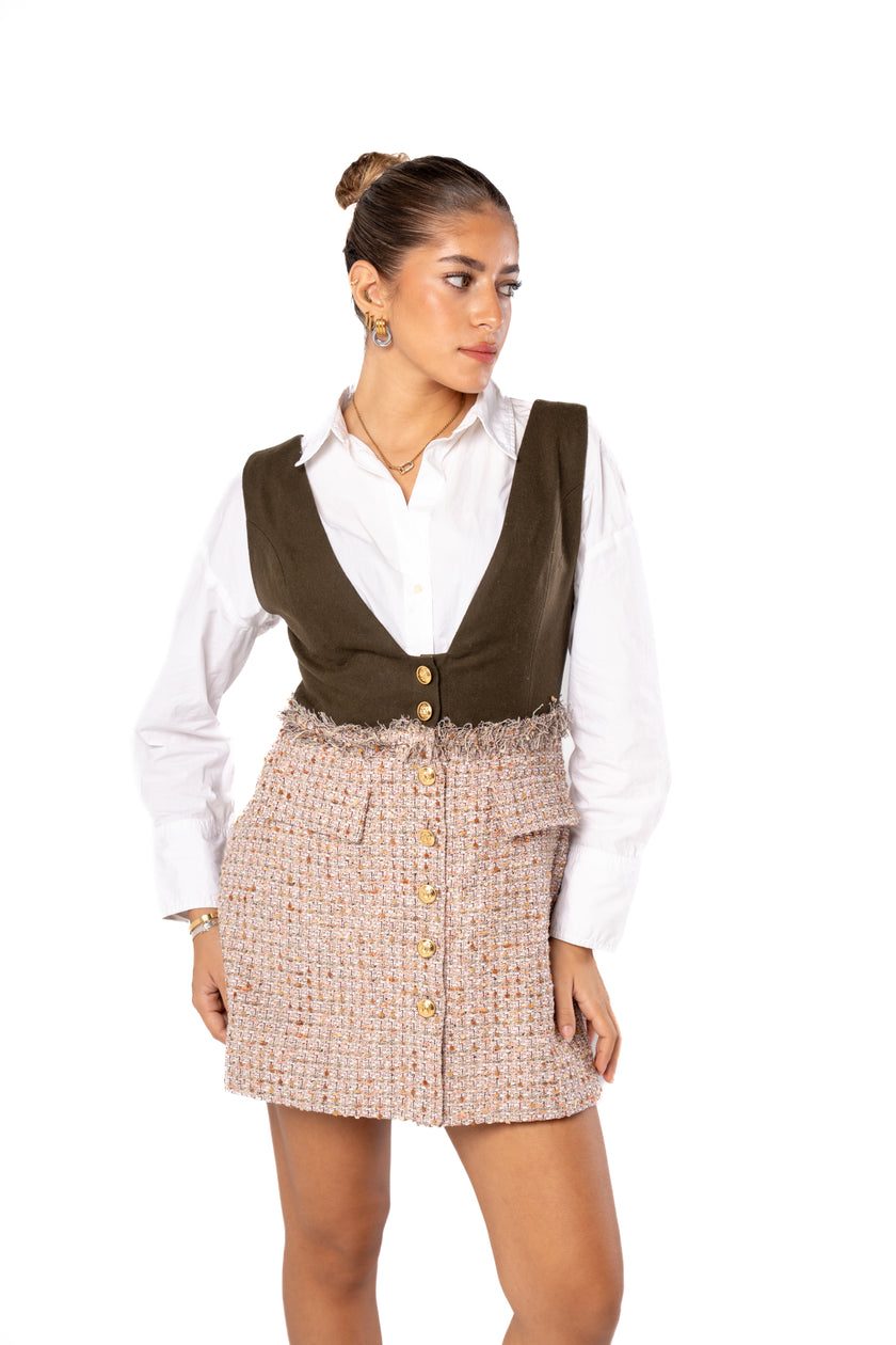 Ember Short Dress w/ Front Buttons