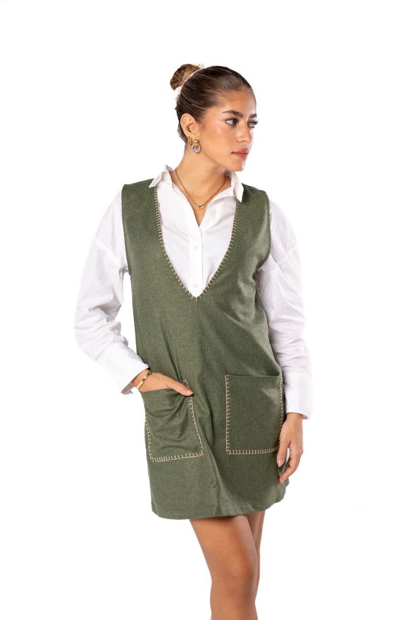 Flow Short Wool Dress w/ Pockets