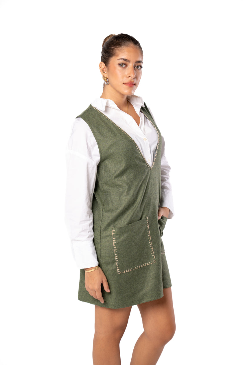 Flow Short Wool Dress w/ Pockets