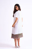 Bloom Gardens Fringe T-Shirt Dress – White / Multicolor Fringe