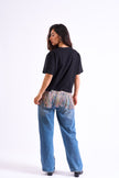 Bloom Gardens Fringe T-Shirt – Black / Multicolor Fringe