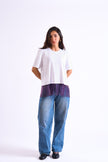 Bloom Gardens Fringe T-Shirt – White / Purple Fringe