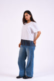 Bloom Gardens Fringe T-Shirt – White / Midnight Fringe