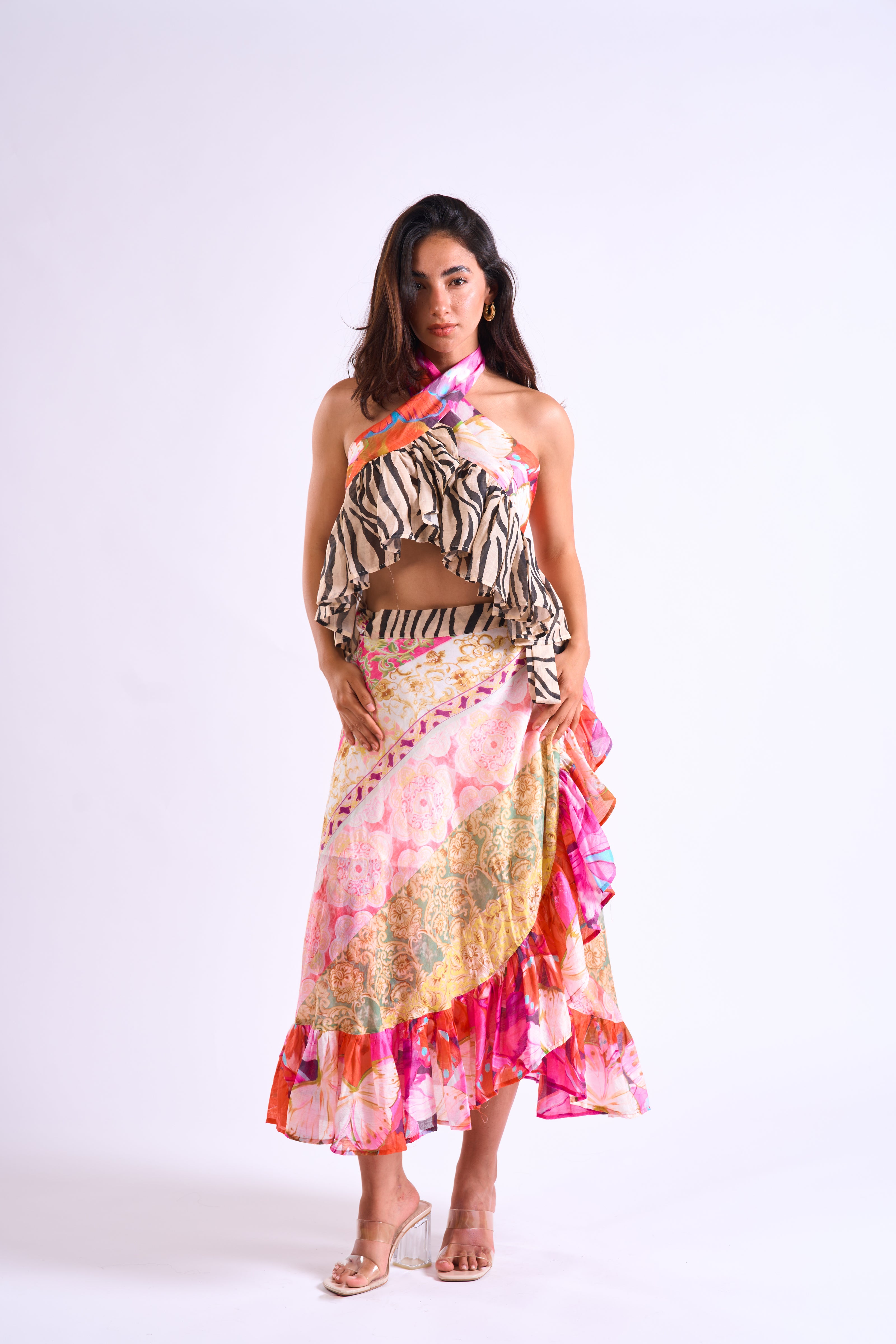 Sauvage garden Multicolor Halter Neck Top