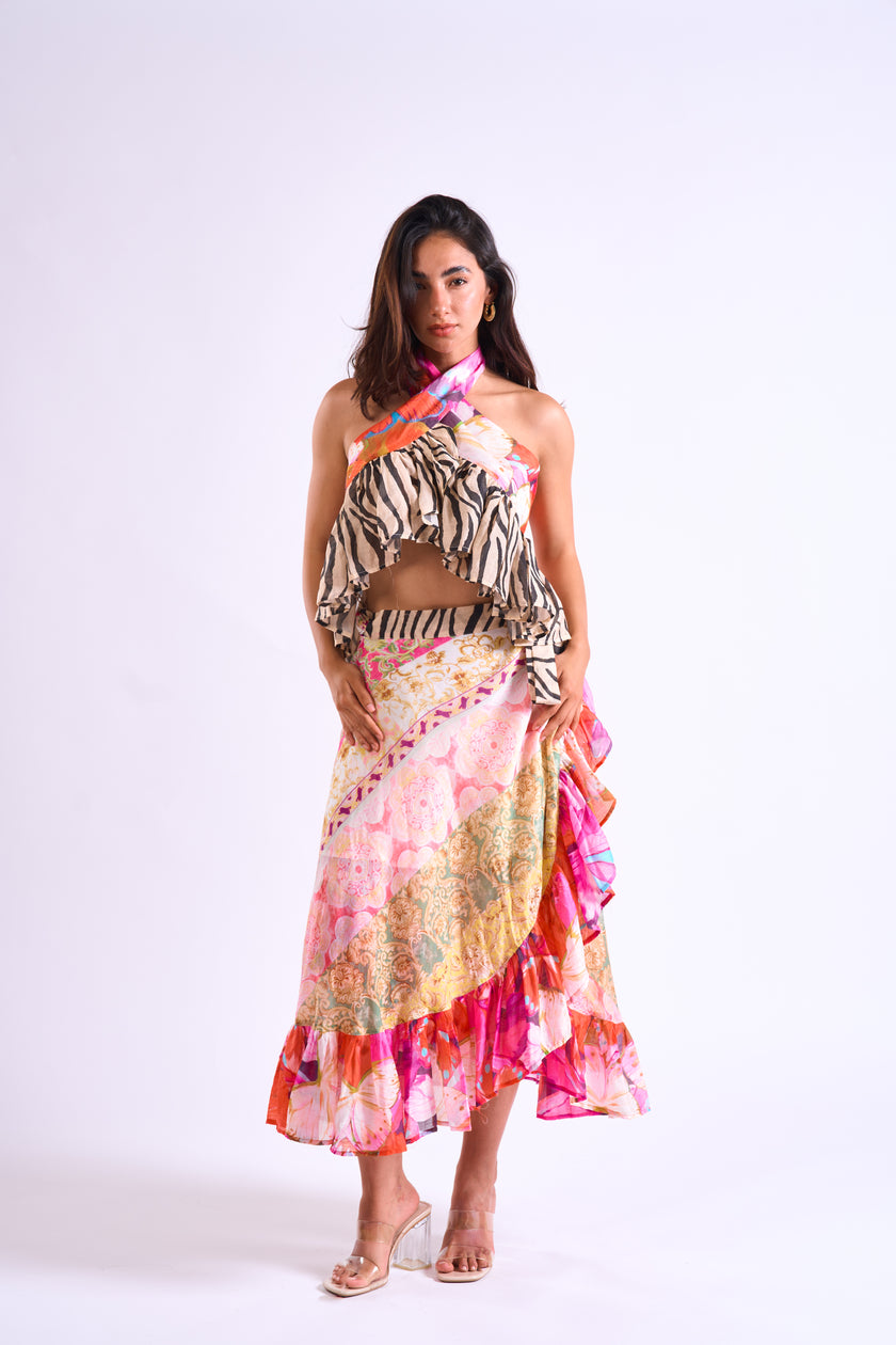 Sauvage garden Multicolor Halter Neck Top
