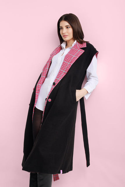 Double face sleeveless coat