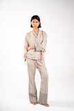 Beige Linen Pants with dotted leg